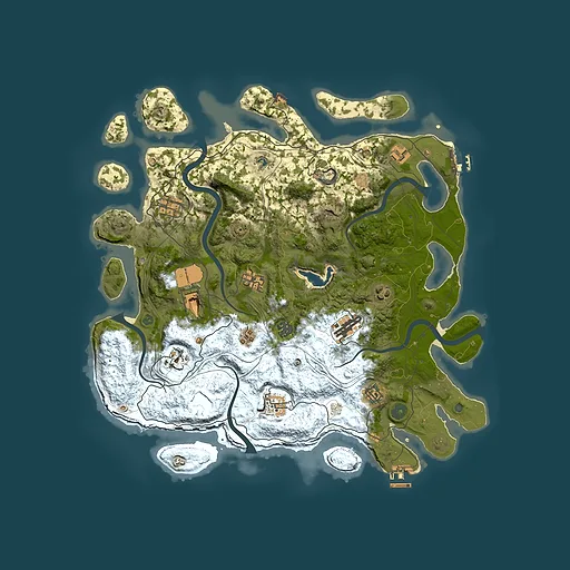 Rust map seed 0, 4250x4250m top-down preview