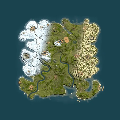 Rust map seed 1337, 3850x3850m top-down preview