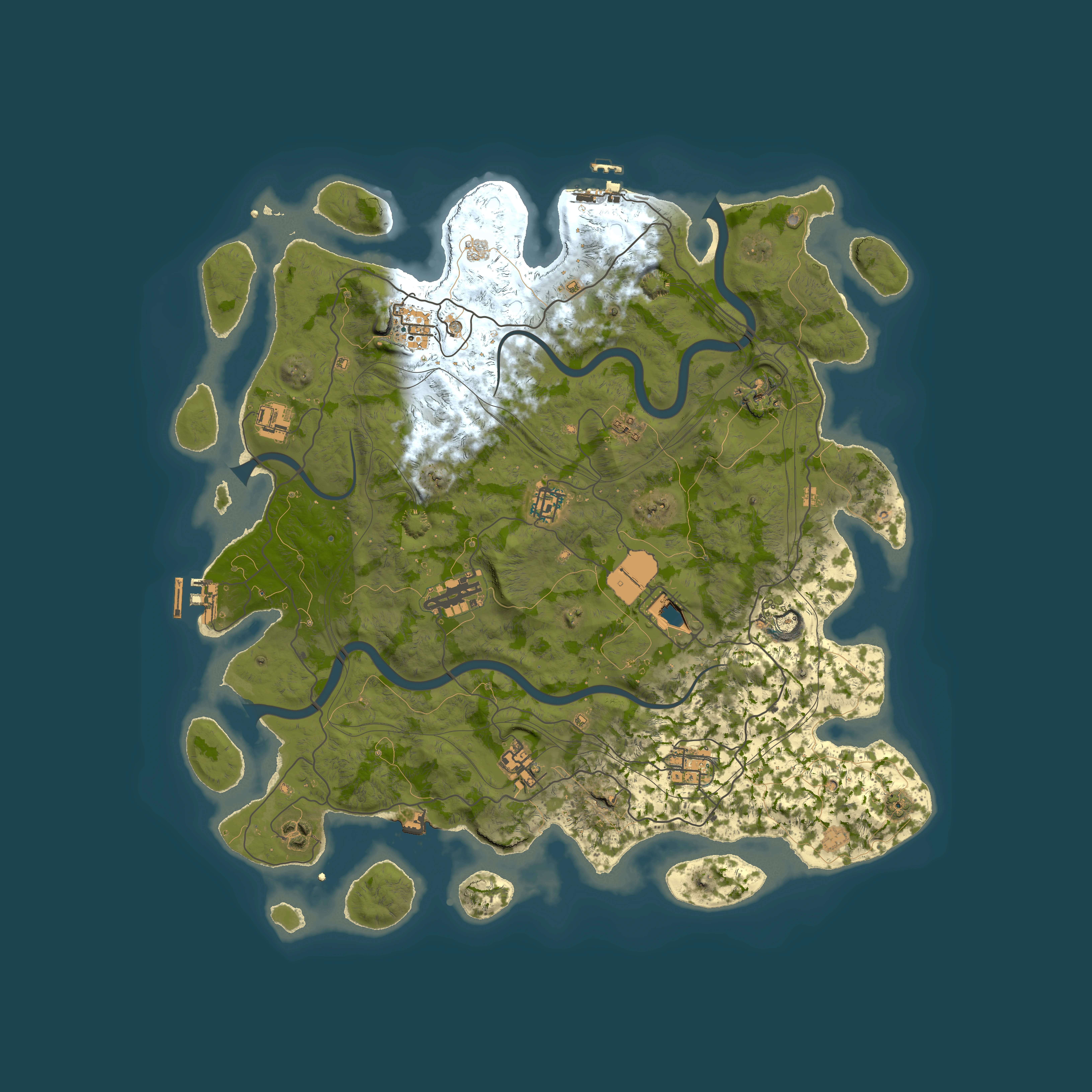 Full top-down render of Rust map seed 1337, 4250x4250m
