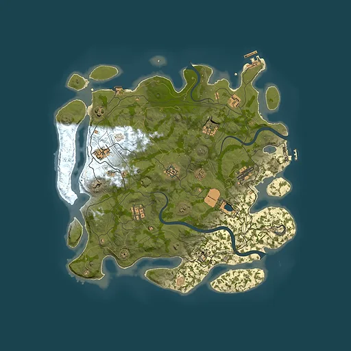 Rust map seed 1337, 4000x4000m top-down preview