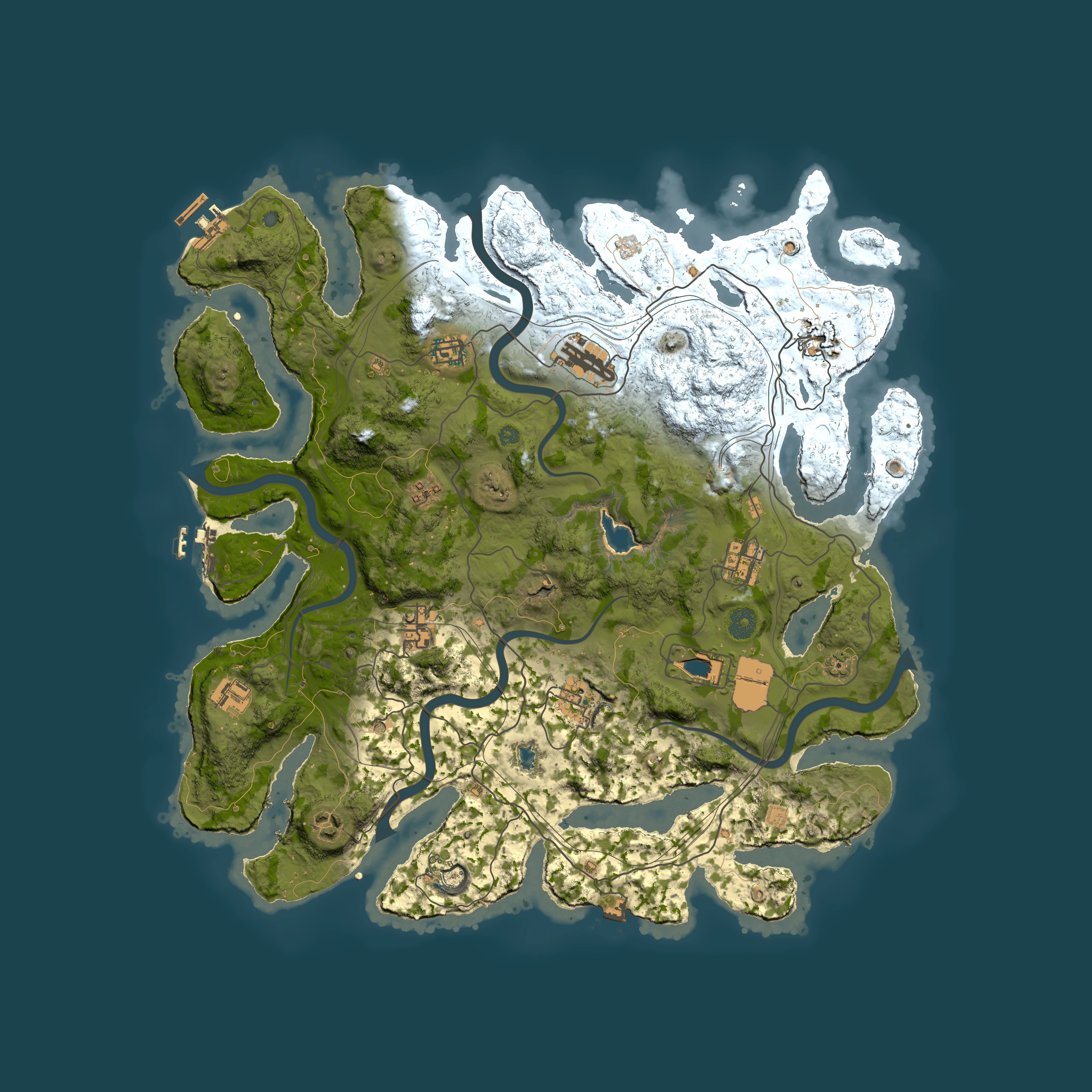 Full top-down render of Rust map seed 1337, 4250x4250m