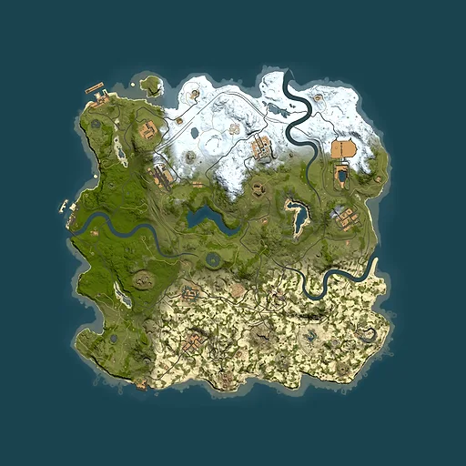 Rust map seed 2032461432, 3750x3750m top-down preview
