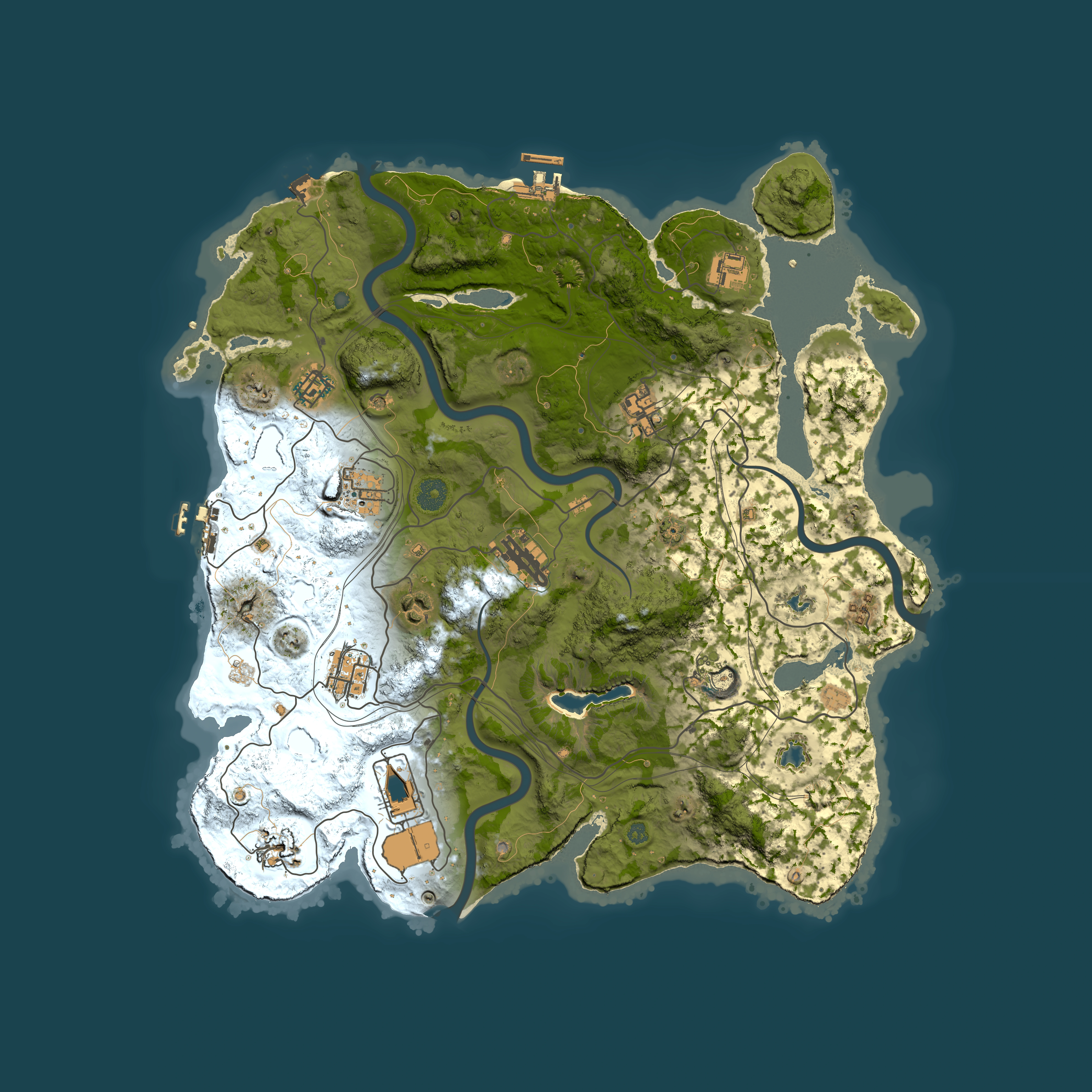Full top-down render of Rust map seed 653851569, 4000x4000m