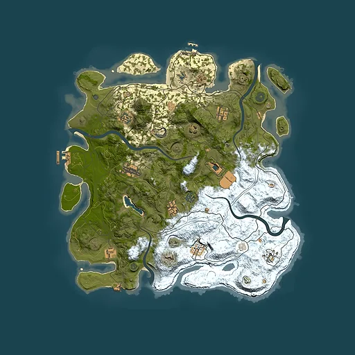 Rust map seed 0, 4250x4250m top-down preview