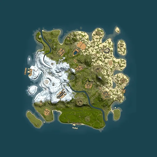 Rust map seed 0, 3500x3500m top-down preview