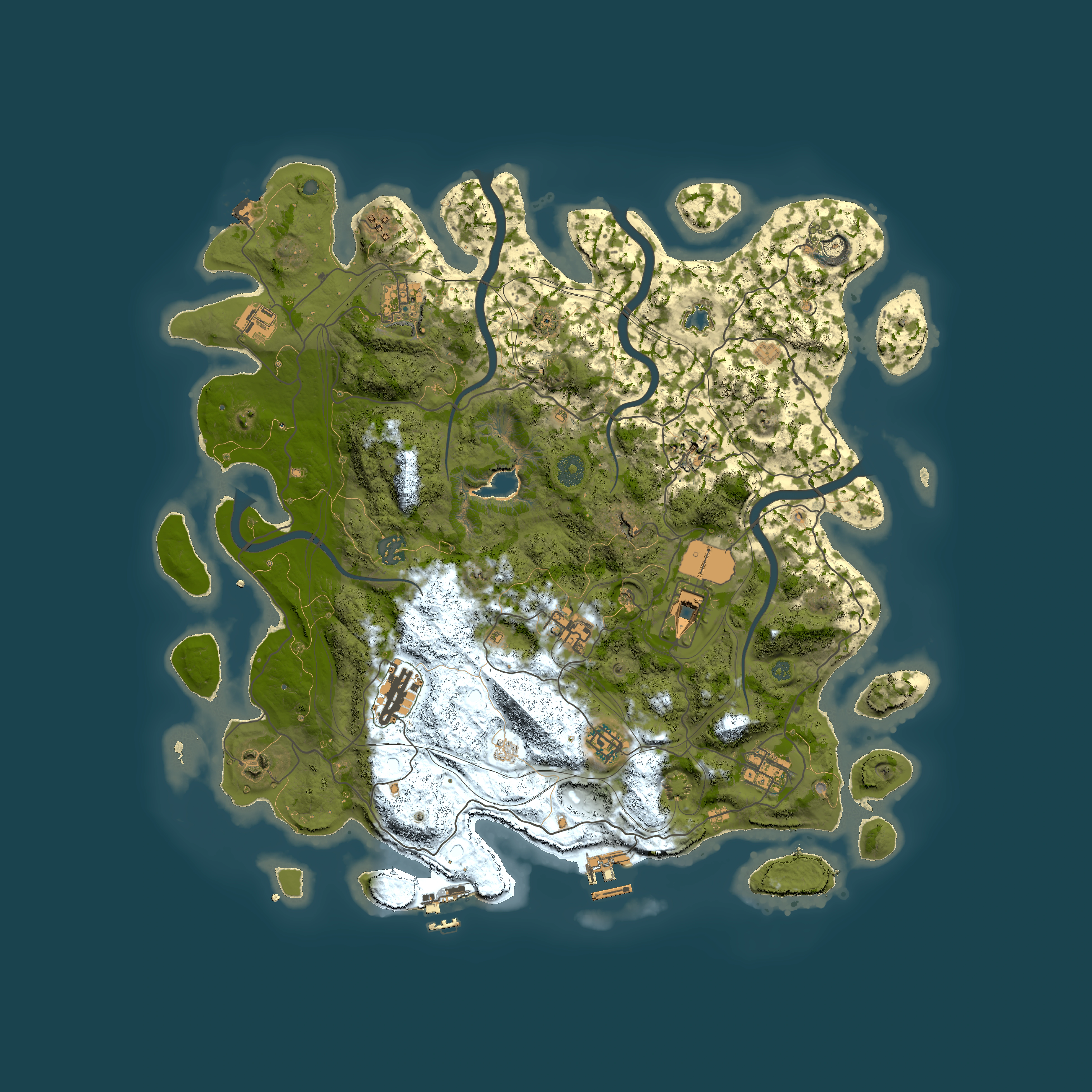 Full top-down render of Rust map seed 0, 4250x4250m