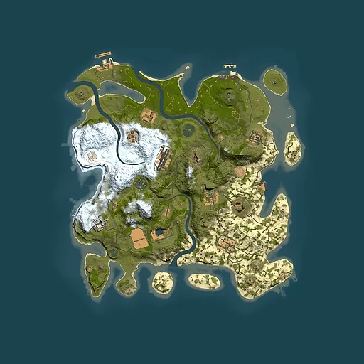 Rust map seed 0, 3500x3500m top-down preview