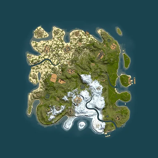 Rust map seed 0, 3750x3750m top-down preview