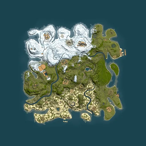 Rust map seed 1337, 4000x4000m top-down preview