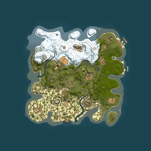 Rust map seed 0, 3500x3500m top-down preview