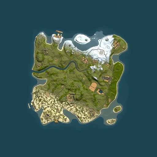 Rust map seed 1337, 3350x3350m top-down preview