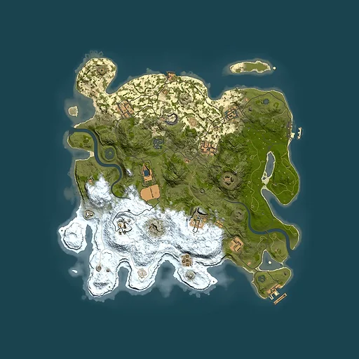 Rust map seed 0, 3700x3700m top-down preview