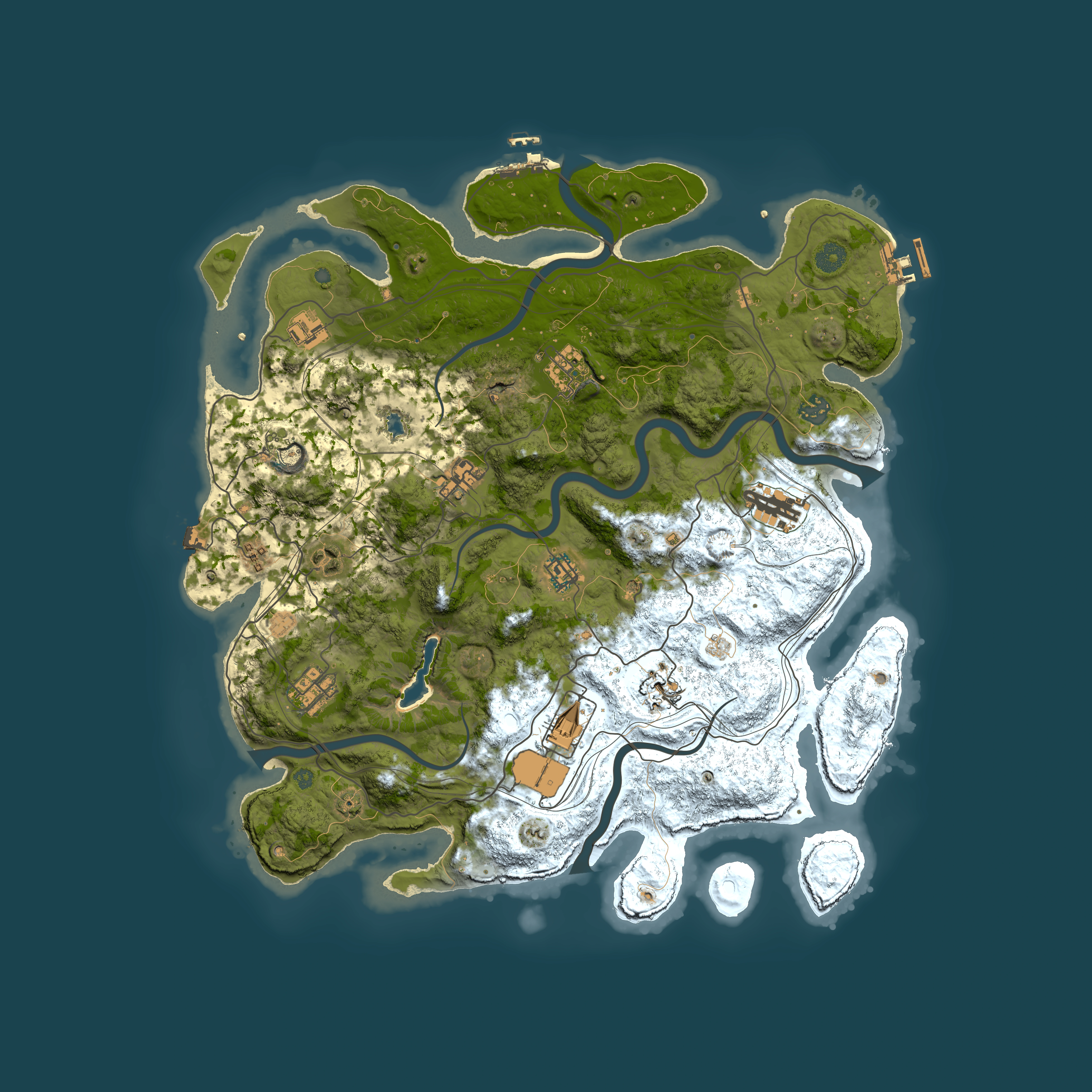 Full top-down render of Rust map seed 0, 4250x4250m