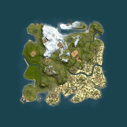 Rust map seed 638943830, 3500x3500m top-down preview