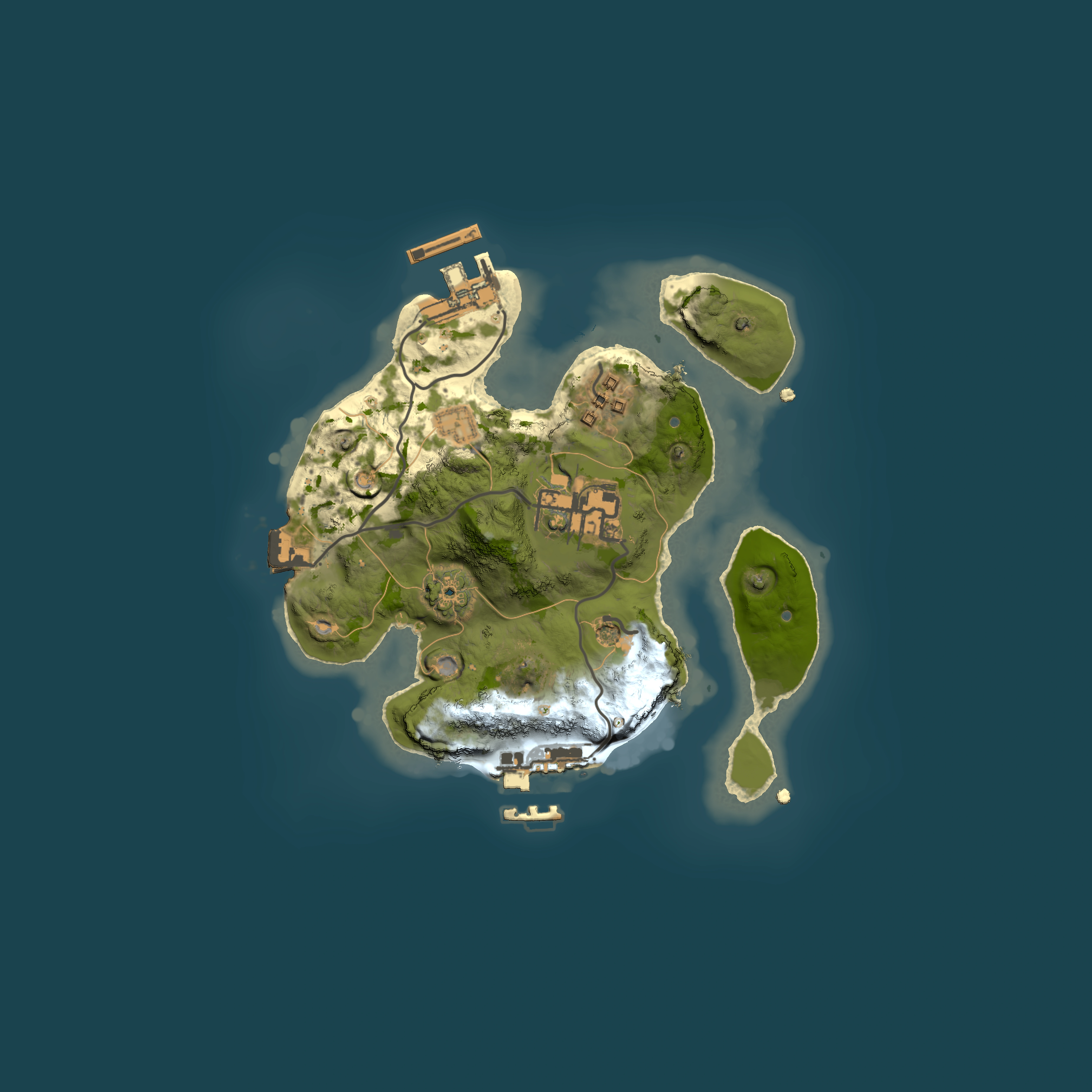 Full top-down render of Rust map seed 888812102, 2000x2000m
