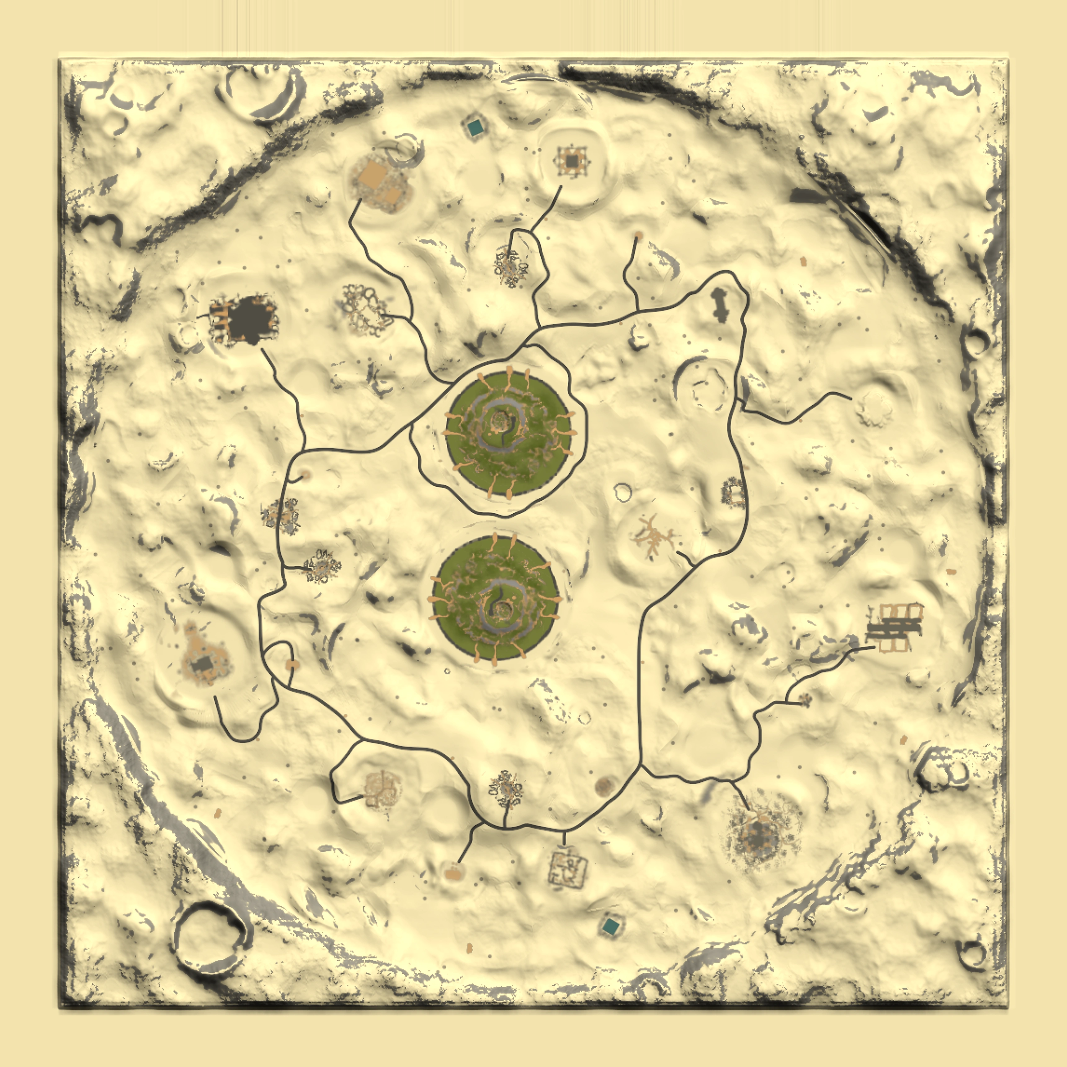 Full top-down render of Rust map seed 1337, 3200x3200m
