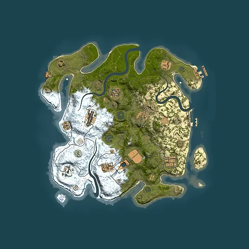 Rust map seed 0, 3500x3500m top-down preview