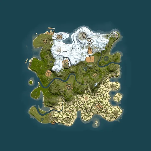 Rust map seed 0, 3500x3500m top-down preview