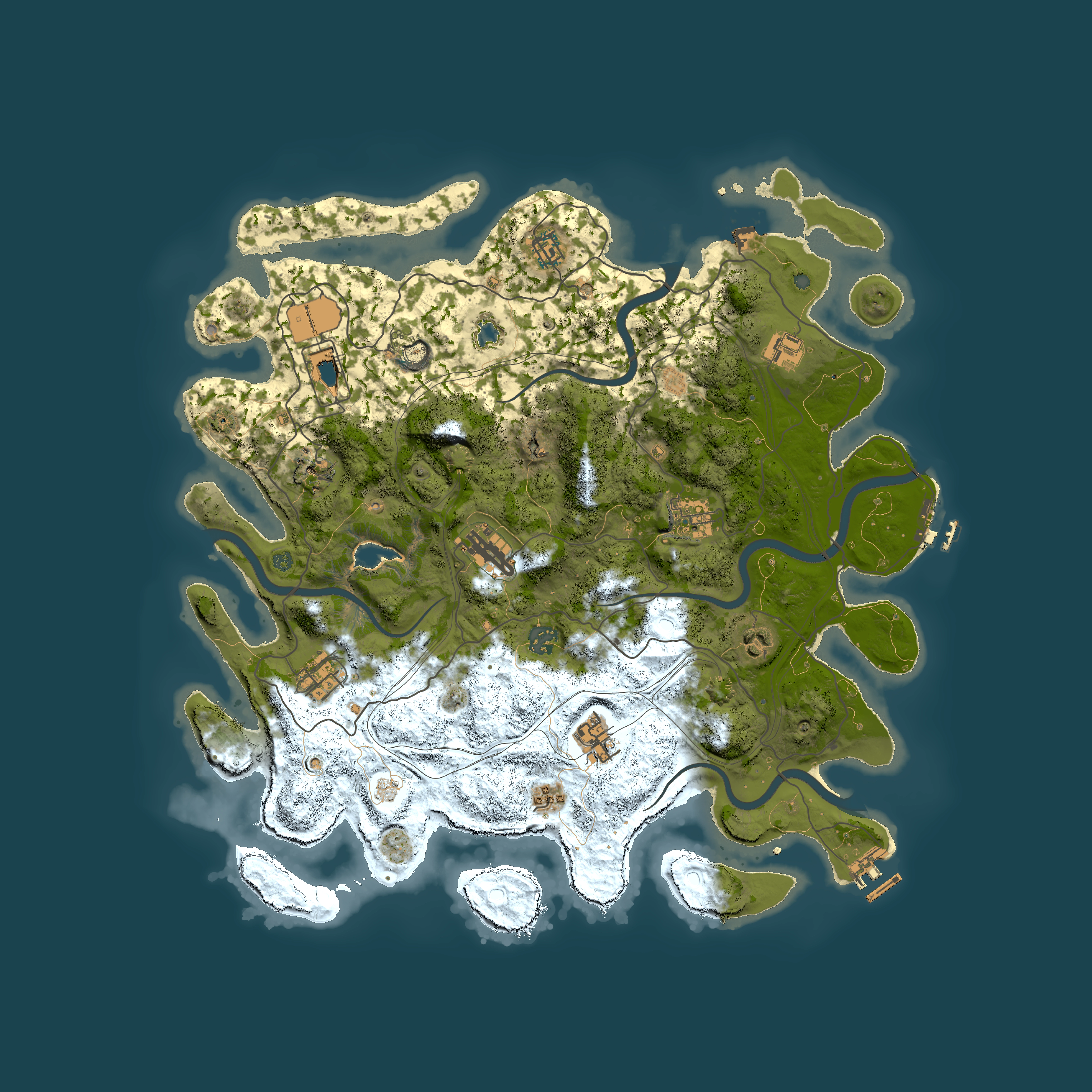 Full top-down render of Rust map seed 0, 4250x4250m
