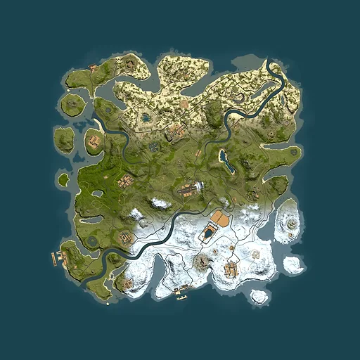 Rust map seed 1, 4200x4200m top-down preview