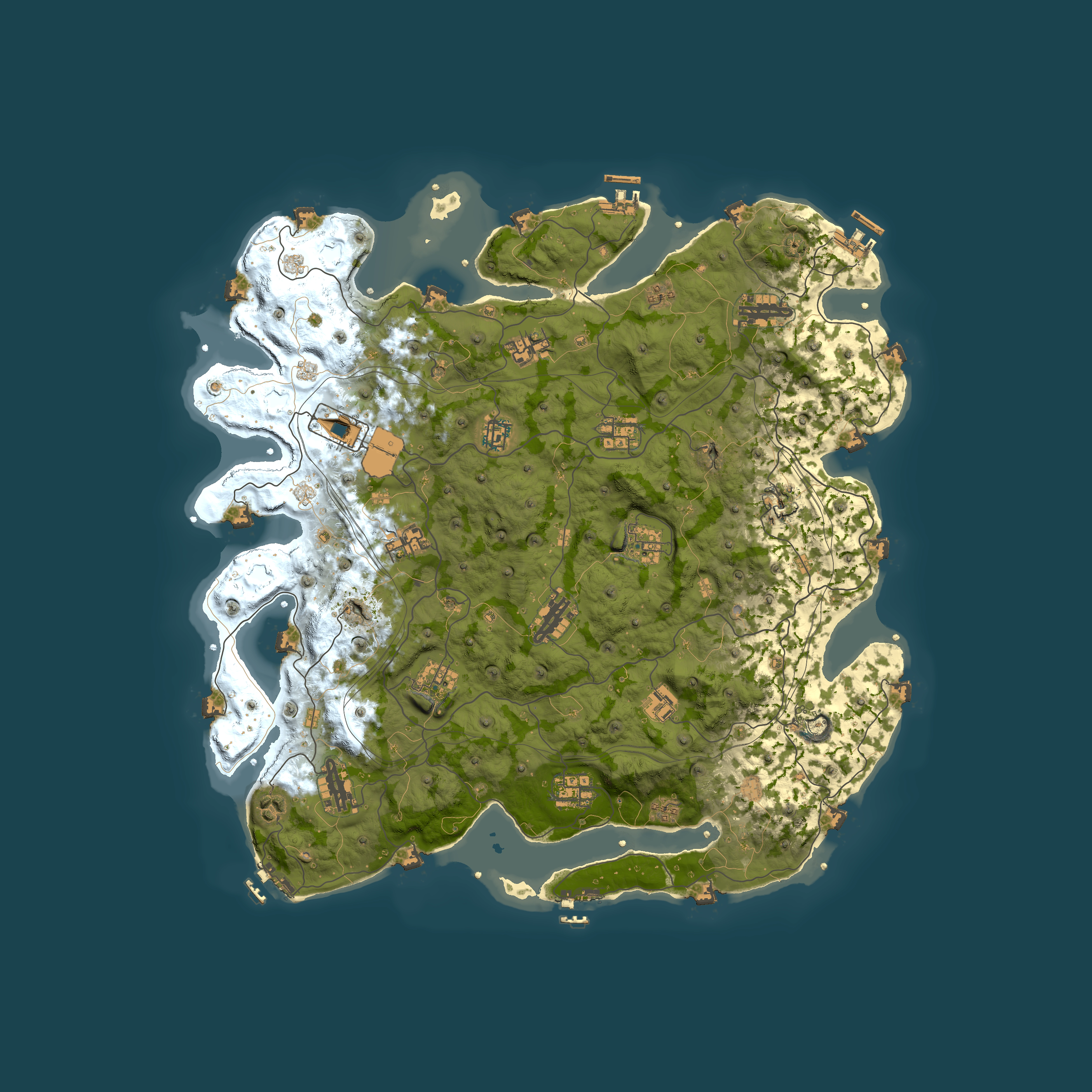 Full top-down render of Rust map seed 1337, 4500x4500m