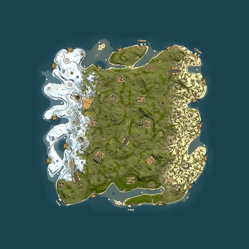 Rust map seed 1337, 4500x4500m top-down preview