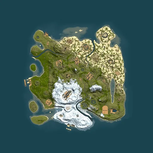 Rust map seed 198632910, 3500x3500m top-down preview