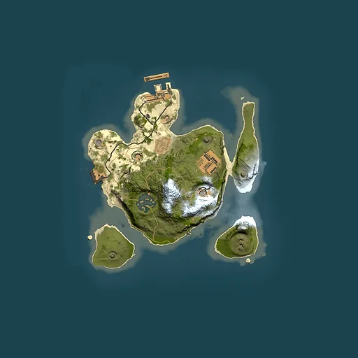 Rust map seed 0, 2000x2000m top-down preview