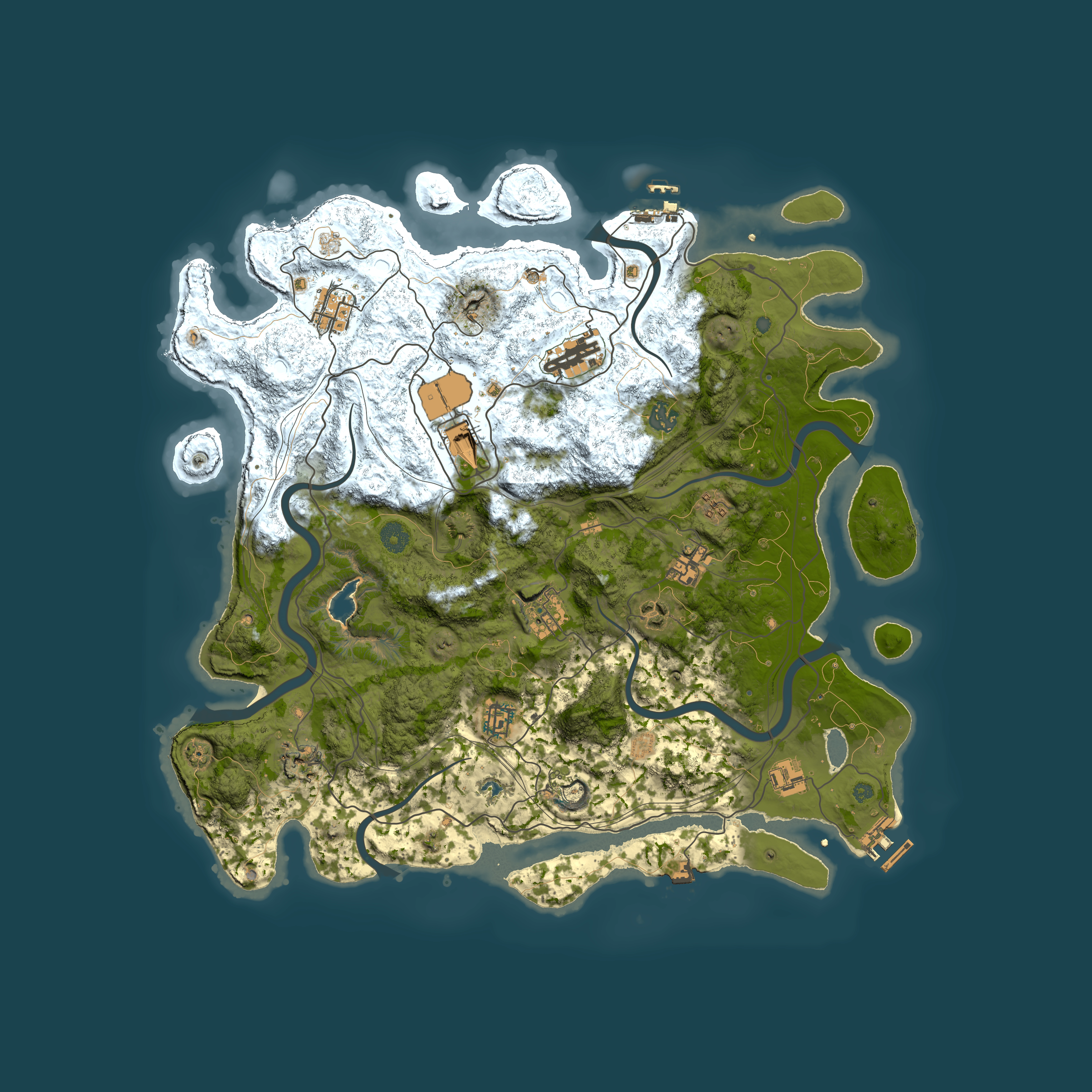 Full top-down render of Rust map seed 673534266, 4300x4300m