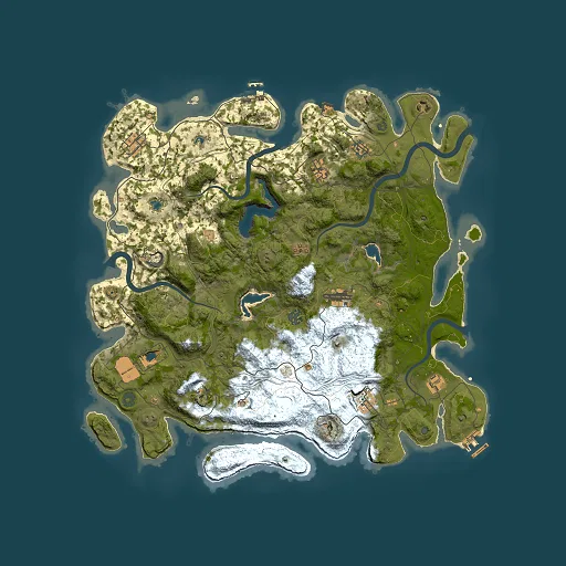 Rust map seed 0, 4500x4500m top-down preview