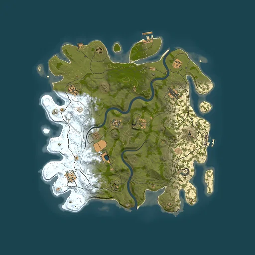 Rust map seed 1895460955, 4000x4000m top-down preview
