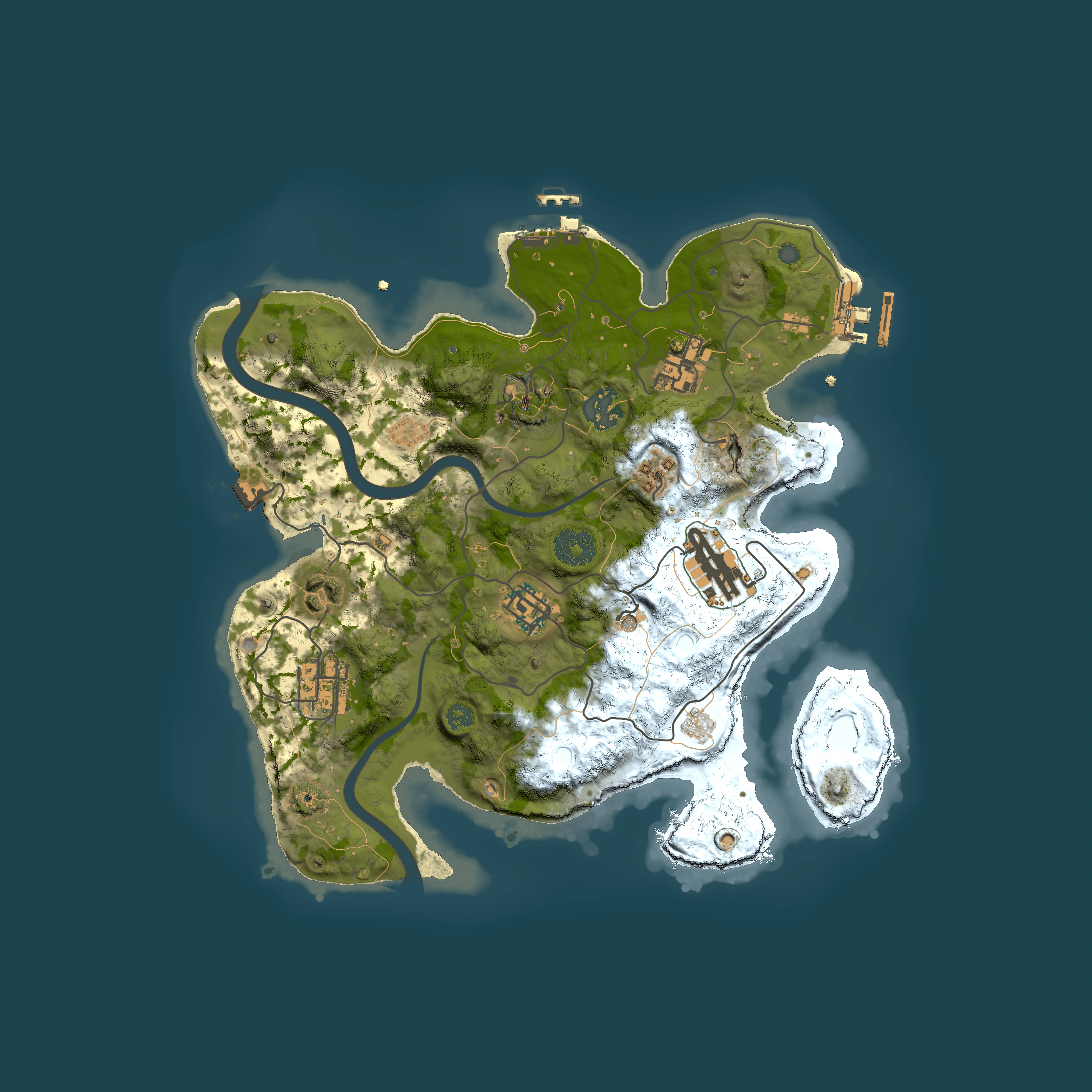 Full top-down render of Rust map seed 1397969084, 3000x3000m