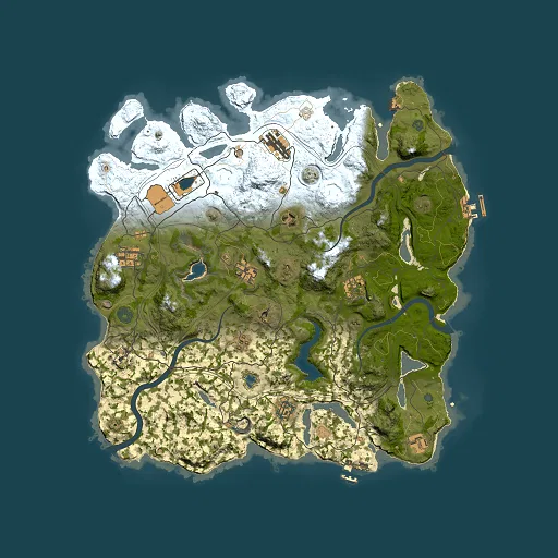 Rust map seed 4343, 4000x4000m top-down preview