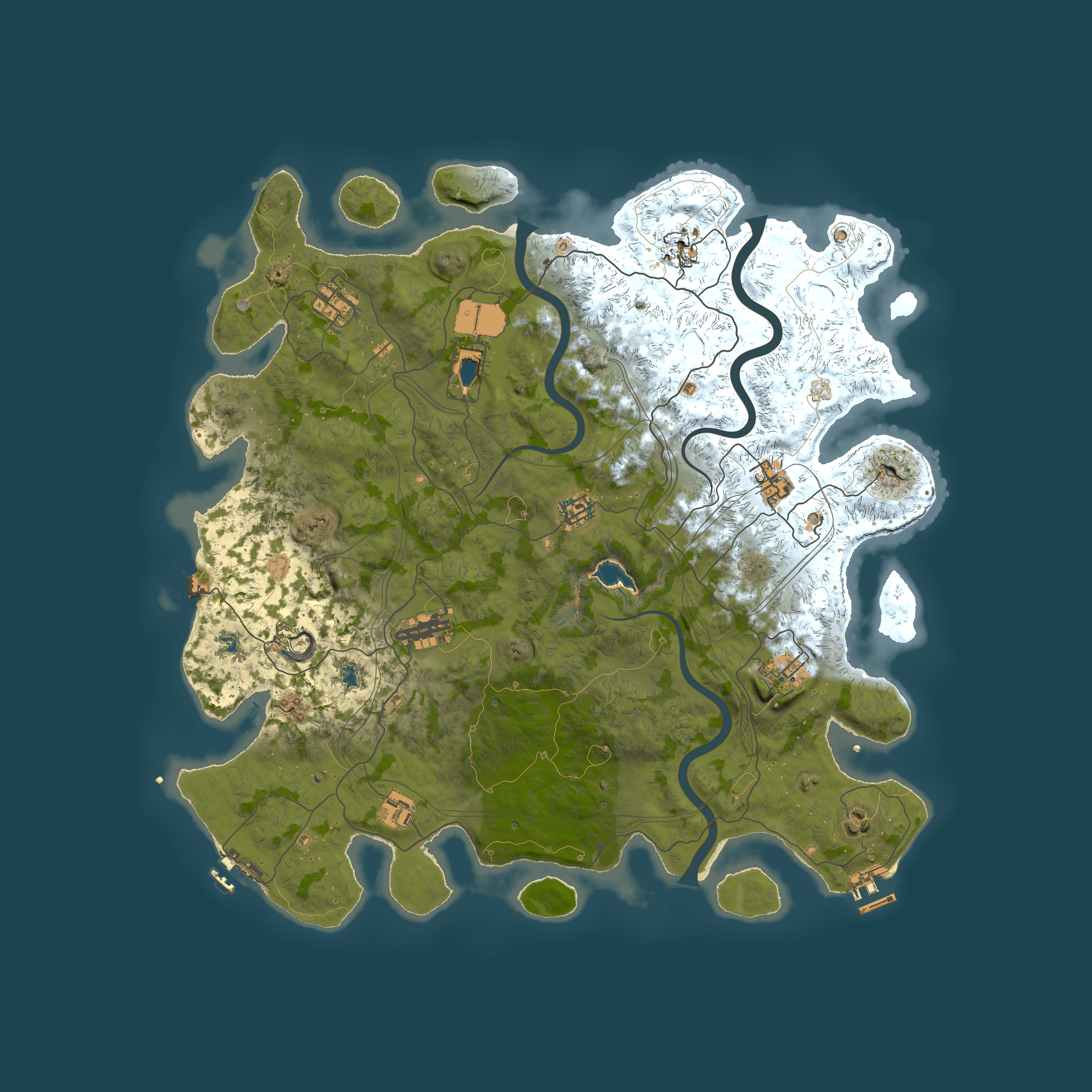 Full top-down render of Rust map seed 1112022, 4500x4500m