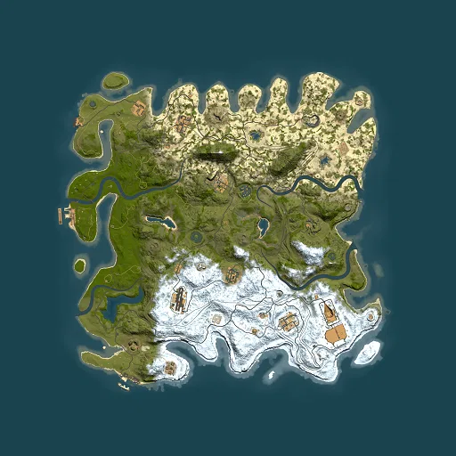Rust map seed 0, 4500x4500m top-down preview