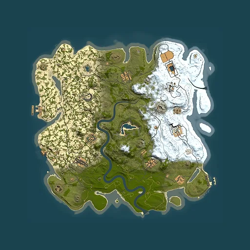 Rust map seed 1337, 4000x4000m top-down preview