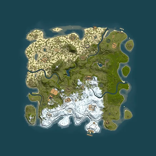 Rust map seed 0, 4500x4500m top-down preview