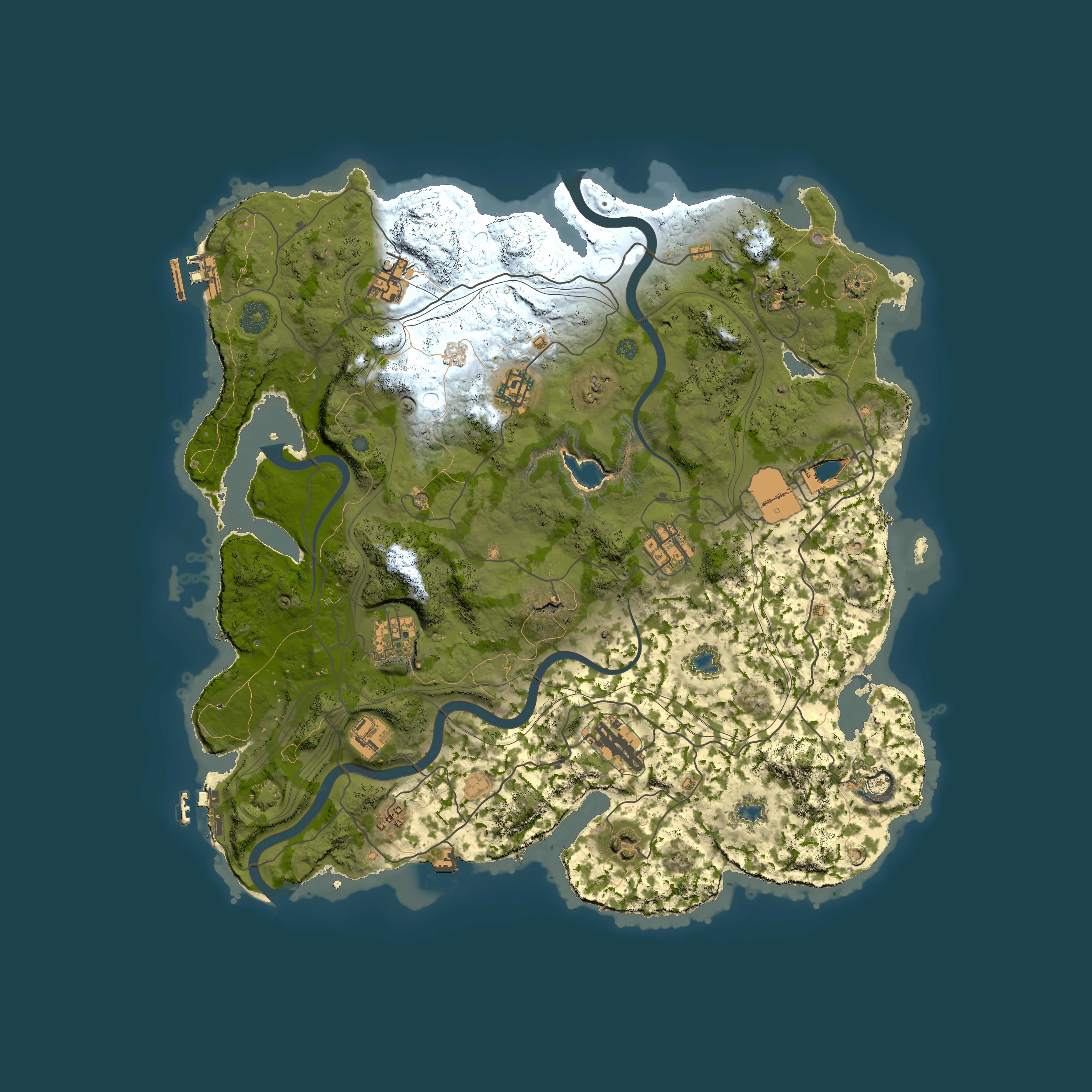 Full top-down render of Rust map seed 715337518, 4000x4000m