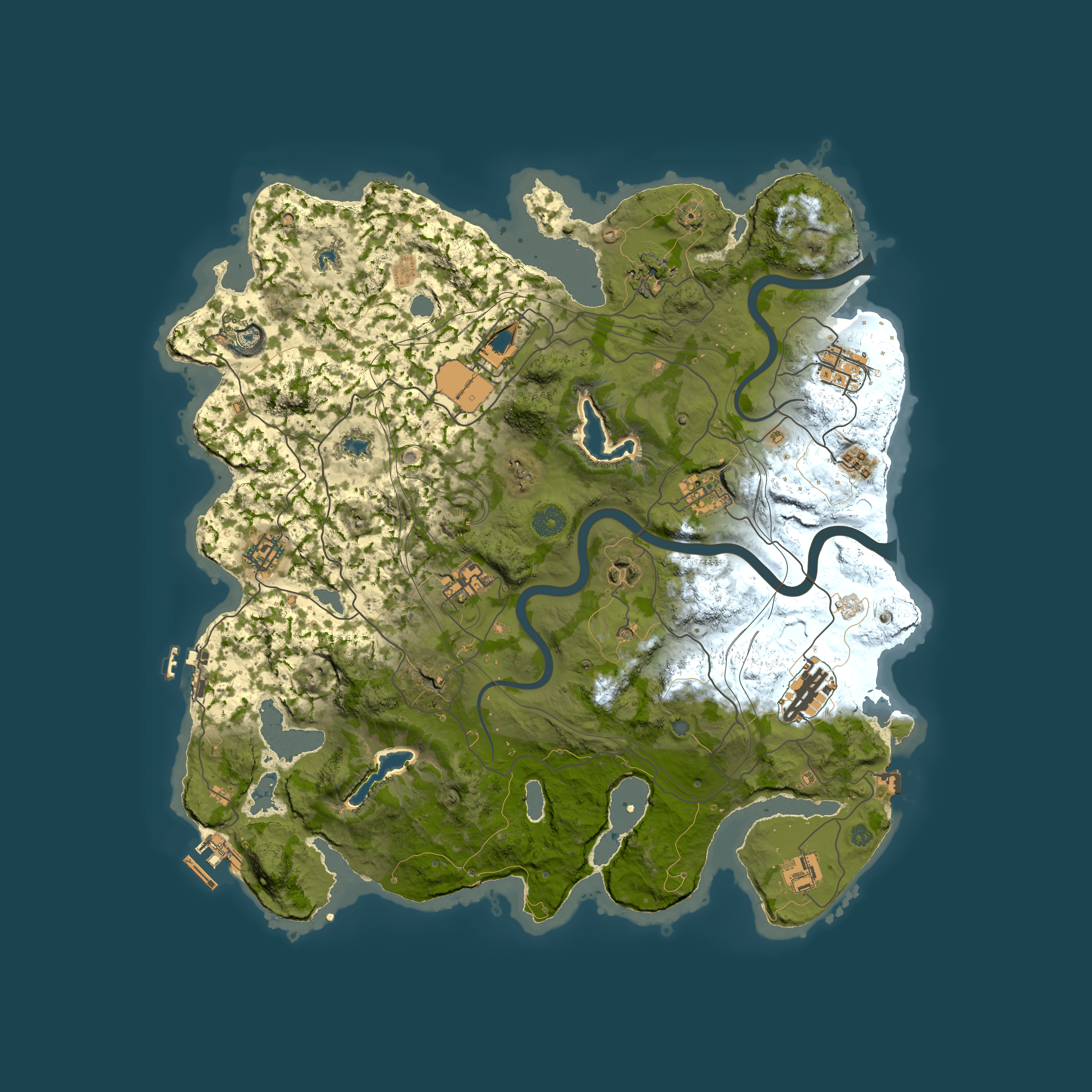 Full top-down render of Rust map seed 1577287181, 4000x4000m
