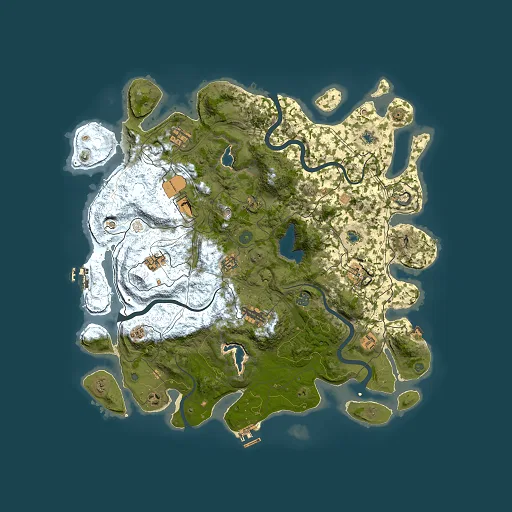 Rust map seed 0, 4500x4500m top-down preview