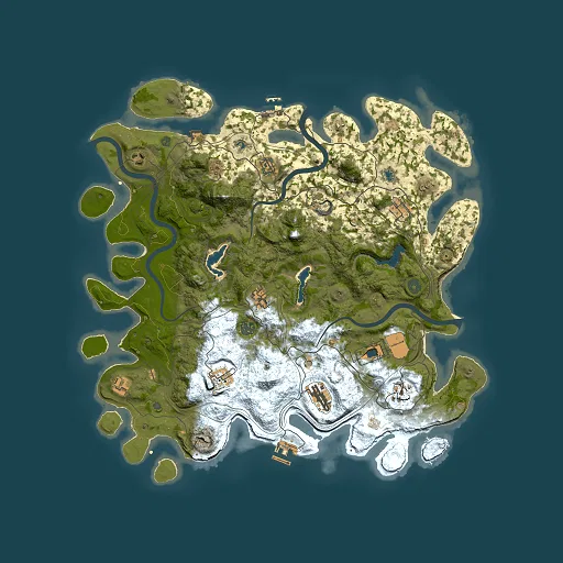 Rust map seed 0, 4500x4500m top-down preview