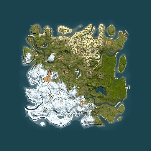 Rust map seed 0, 4500x4500m top-down preview