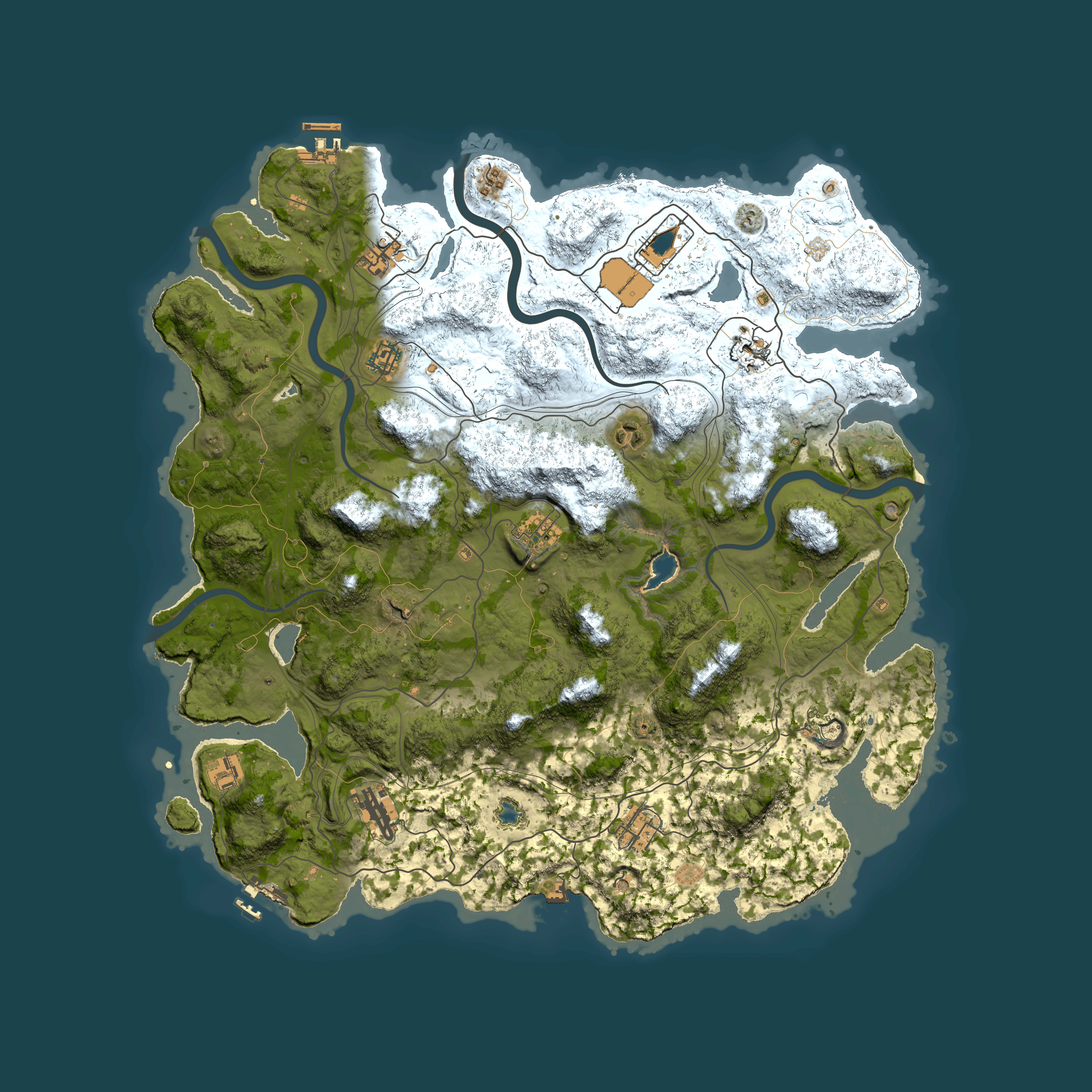 Full top-down render of Rust map seed 1337, 4500x4500m