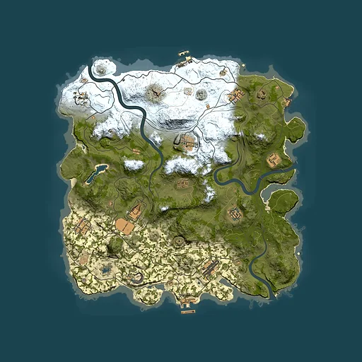 Rust map seed 1337, 4000x4000m top-down preview