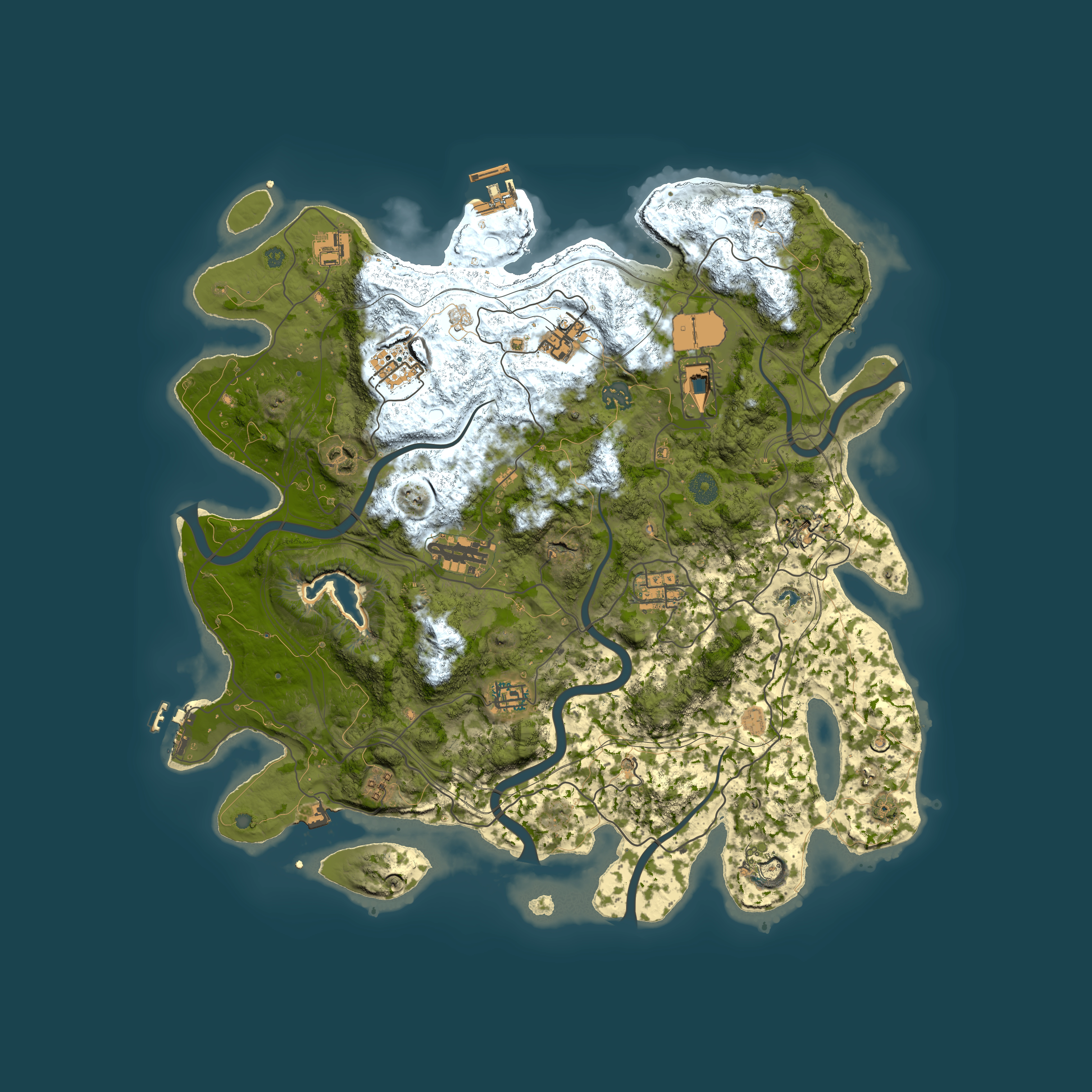 Full top-down render of Rust map seed 887828488, 4250x4250m