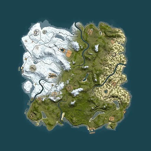 Rust map seed 1337, 4500x4500m top-down preview