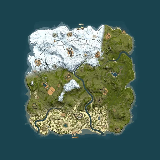 Rust map seed 1337, 4000x4000m top-down preview