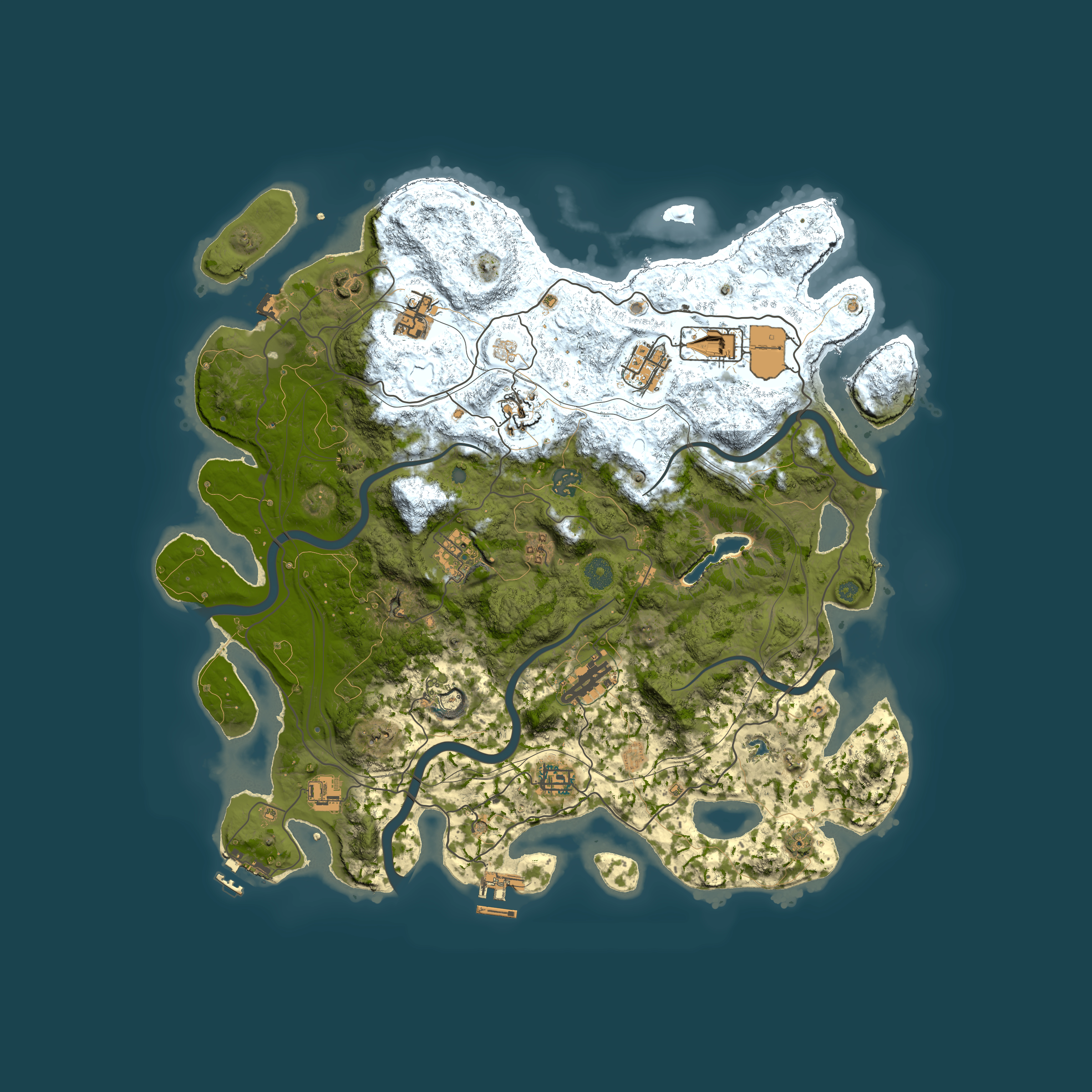 Full top-down render of Rust map seed 0, 4250x4250m