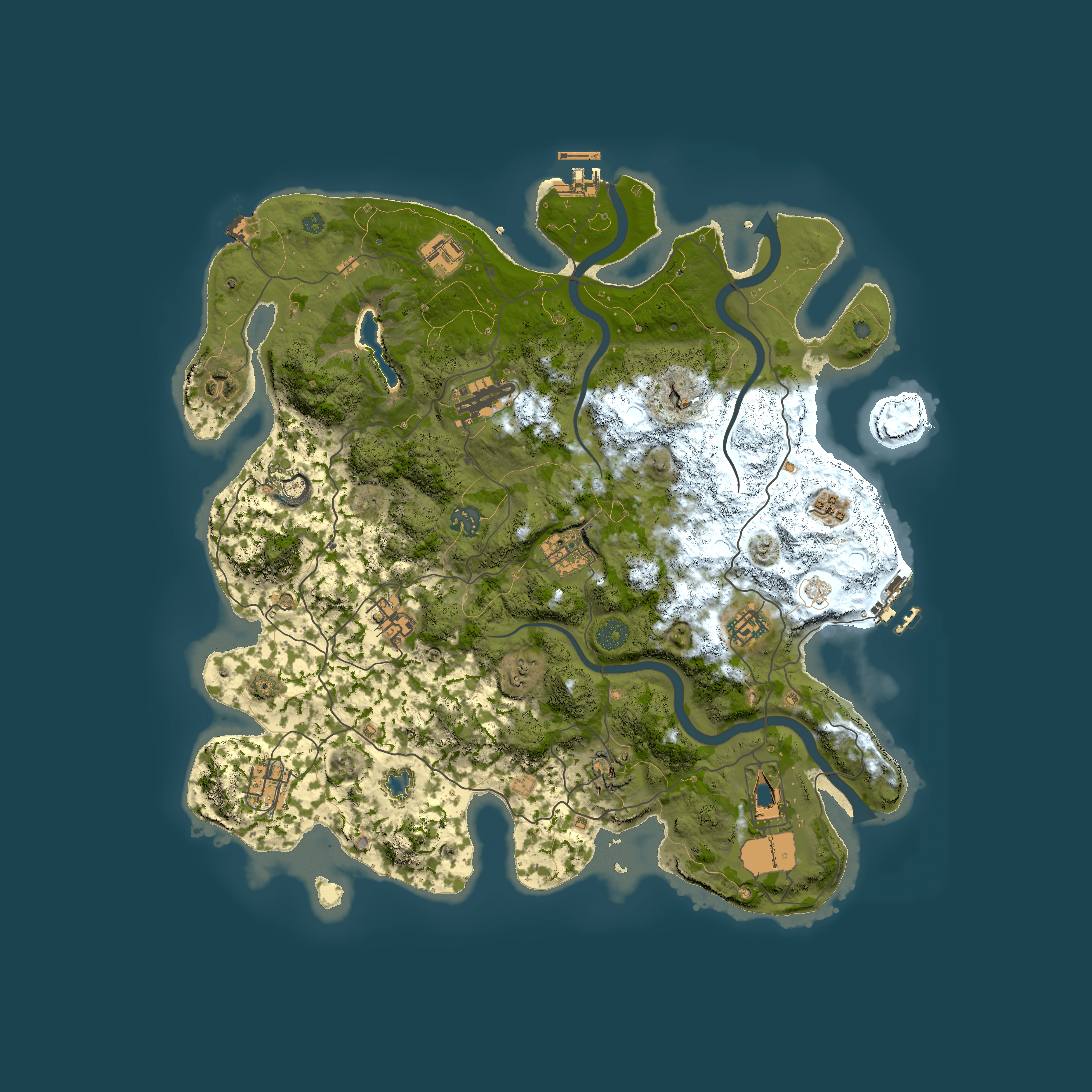 Full top-down render of Rust map seed 304626451, 4000x4000m