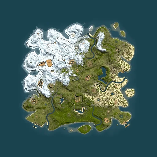 Rust map seed 0, 4500x4500m top-down preview